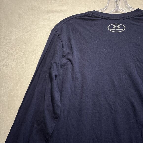 Under Armour Notre Dame Fighting Irish Hockey Long Sleeve Shirt Mens Medium Blue - Picture 7 of 12